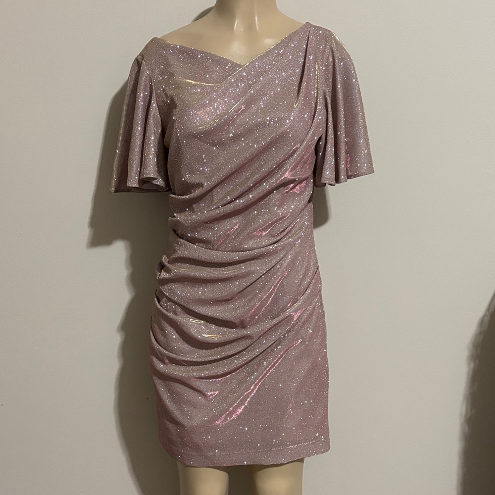Betsy & Adams Glitter Bell-Sleeves Dress size 12 - Picture 4 of 8